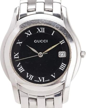Gucci Pre-owned Watches, male, Black, Size: ONE SIZE Pre-owned Stainless Steel watches