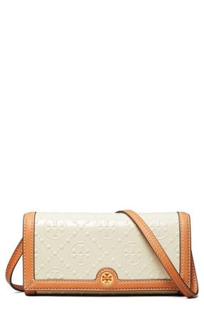 Tory Burch T Monogram Wallet Crossbody in Fossil at Nordstrom