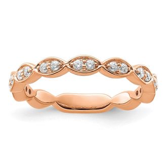 Diamond2Deal 14k Gold Lab Grown Diamond Wedding Band Ring 0.27Ct Clarity- VS Color- G-H