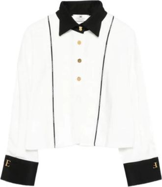 Elisabetta Franchi Crop Shirt - Dames - Overhemden - Wit - S - Overhemden