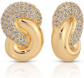 Ettika Knot Pav&eacute; Stud Earrings in Gold at Nordstrom Rack
