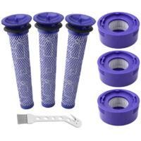 OEM Filtro Para Dyson V8, 3 Prefiltros Y 3 Postfiltros Para Aspiradora Dyson V8 V7 Absolute Animal Motorhead, Reemplaza Las Piezas 965661-01 Y 967478-01, 