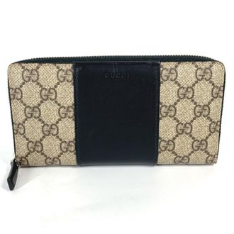 Gucci Beige Black Pvc Leather Long Wallet (Bi-Fold) (Pre-Owned)