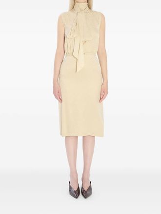 Gucci scarf-detail jacquard-pattern mini dress - women - Silk - 40 - Neutrals