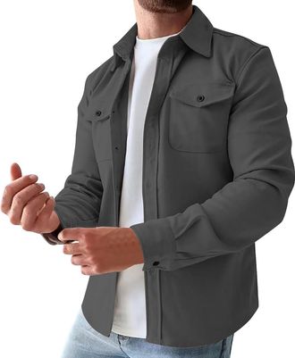 Generic Mens Casual Long Sleeve Shirts Button Down Fit Top Autumn and Winter New European and American Mens Wear Youth Casual Mens Shirts Polished Menss White