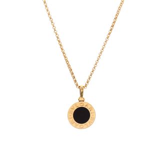 Bulgari Bvlgari Pendant Necklace 18K Yellow Gold with Onyx