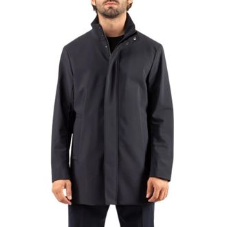 Emporio Armani Heren, Mantels, Blauw, Maat: 2XL Nylon