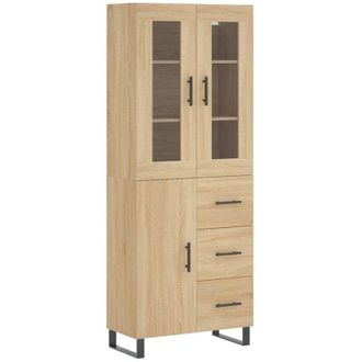 vidaXL Vidaxl - Aparador Alto Madera Contrachapada Color Roble 69,5x34x180 Cm