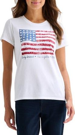 Lucky Brand Bandana Flag Short Sleeve T-Shirt in Bright White at Nordstrom Rack, Size X-Small