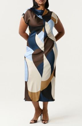 Estelle Jorja Geo Print Sleeveless Dress in Geo Tides at Nordstrom, Size 16W