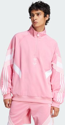 adidas adidas Performance Mens Inter Miami CF Originals Half-Zip Crew Sweatshirt - Light Pink - Size X-Large