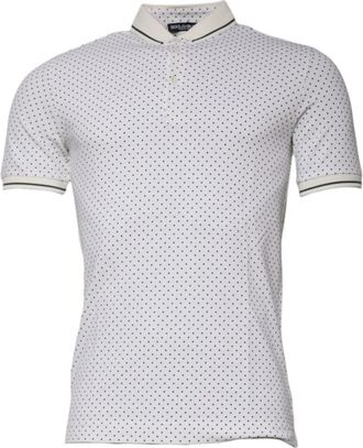 Dolce & Gabbana Wit Polka Dot Polo T-shirt met kraag - Heren - Polos - Wit - XS - Katoen - Tops