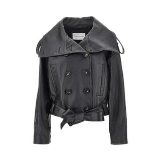 7 For All Mankind Leather double-breasted jacket Woman S