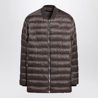 Rick Owens Mud Colored Quilted Zip Up Down Jacket