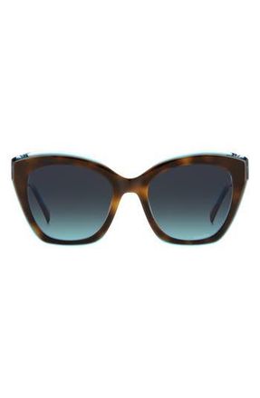 Missoni 54mm Cat Eye Sunglasses in Havana Teal/Grey Shaded Blue at Nordstrom Rack