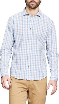 Billy Reid Hutcheson Tattersall Plaid Button-Up Shirt in Blue Multi at Nordstrom, Size Xx-Large