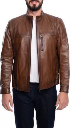Vella Pais Lisbon Leather Jacket in Brown at Nordstrom Rack, Size Xxx-Large
