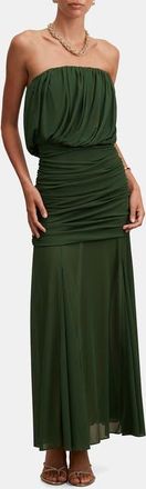 Ever New Bandeau Draped Maxi Dress in Stone Green at Nordstrom, Size 12