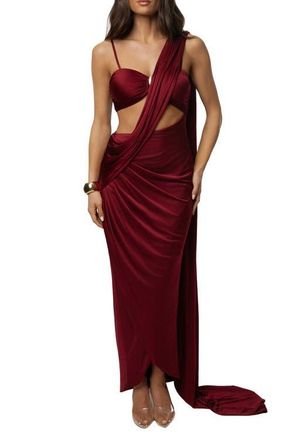 JLUXLABEL Love And Legacy Draped Dress in Burgundy at Nordstrom, Size X-Small