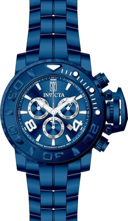 Invicta Jason Taylor 51322 Herenhorloge - Quartz Uurwerk - Roestvrij Staal met Blauwe Wijzerplaat - 58 mm