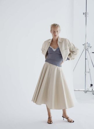 Mango Gonna midi svasata grezzo - Donna - 38 - MANGO