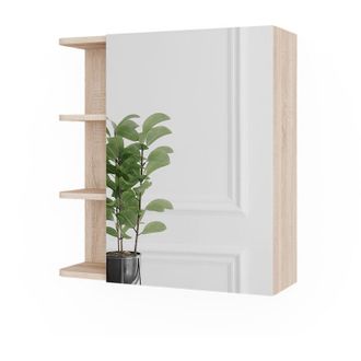 Vicco Armario Con Espejo De Ba&ntilde;o Fynn, Sonoma, 62 X 64 Cm