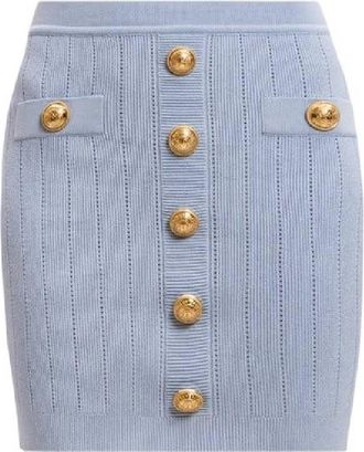 Balmain Button Embellished Mini Skirt, Brand Size 36 (US Size 4)