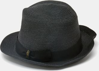 Anthony Bonja Borsalino Black Straw Treccia Canapa Hat