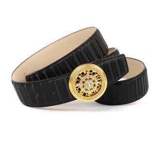 Anthoni Crown Lederg&uuml;rtel ANTHONI CROWN, Damen, Gr. 80, blau (dunkelblau), Rindsleder, G&uuml;rtel Lederg&uuml;rtel