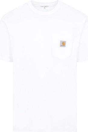 Carhartt Work in Progress White Cotton S/S Pocket T-Shirt-Uomo