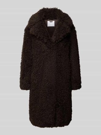 Rich & Royal Mantel aus Teddyfell mit Reverskragen in Dunkelbraun, Gr&ouml;&szlig;e 38