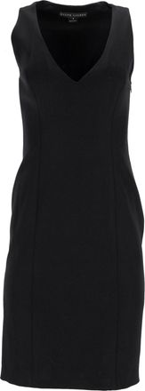 Ralph Lauren Mouwloze jurk met V-hals van Ralph Lauren in zwarte wol