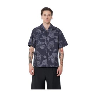 Neil Barrett Overhemden, Heren, Zwart, L, Short Sleeve Shirts