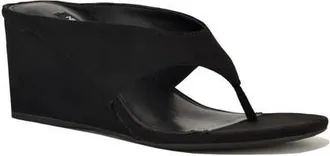 Nine West Jadde Wedge Sandal in Black at Nordstrom, Size 8.5