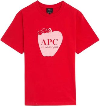 A.P.C. Pomme Tee - Dames - T-shirts - Rood - L - Katoen - Tops