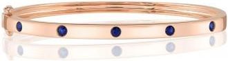 Allurez Blue Sapphire Five Stone Bangle Bracelet 14K Rose Gold (0.38ct)
