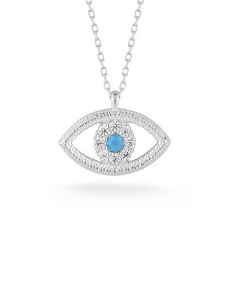Sphera Milano Silver Cz Evil Eye Necklace