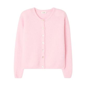 American Vintage Truien & Vesten, Dames, Roze, L, Wol, Zachte Roze Vitow Cardigan met Alpaca