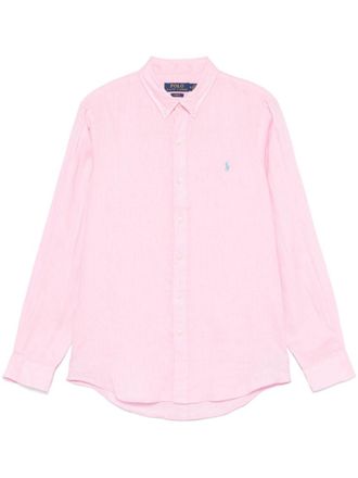 Ralph Lauren Pink Logo Linen Shirt