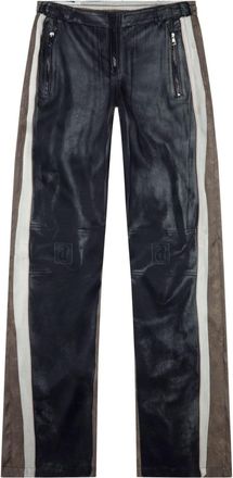 Diesel side-stripe straight-leg trousers - men - Viscose/EcoVero Viscose (LENZING) - 44 - Black