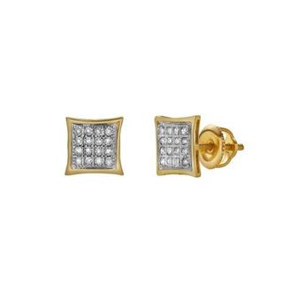 LuvMyJewelry Fantasia 10K Yellow Gold Diamond Unisex Earrings - 0.13 Cts at Nordstrom