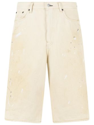 Acne Studios ivoorwitte katoenen bermudashort