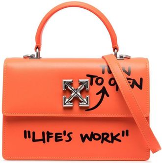 Off-white Jitney 1.4 leather top-handle bag - women - Leather/Leather - OS - Orange