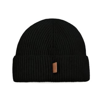 Ami Label Wool Hat - male - Ami Paris - Accessories - Black - ONE SIZE - Accessories