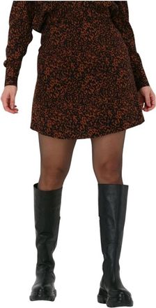 Another Label Bruine Mini Rok Warme Stijl - Dames - Korte rokken - Bruin - XS - Rokken