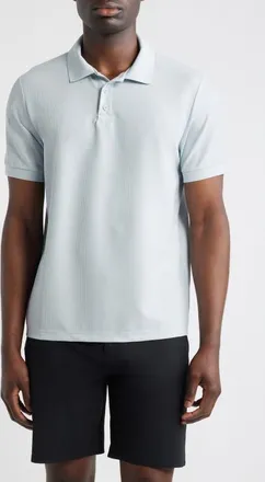 Zella Textured Performance Polo in Blue Pearl at Nordstrom, Size Xx-Large