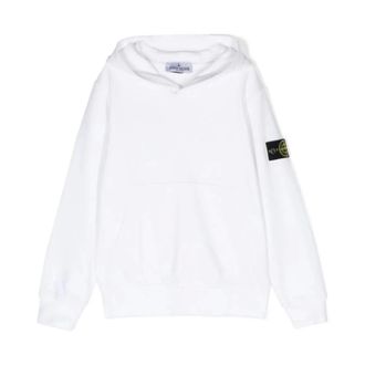 Stone Island Stylish Fleece Sweatshirt - male - Stone Island - Kids Sweatshirts - White - 8 Y - Kids