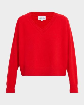 Tanya Taylor Audrey V-Neck Cashmere Sweater