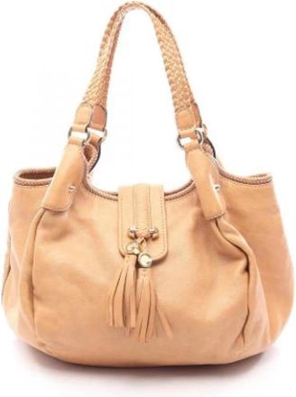 Gucci Pre-owned Vintage Schoudertas - Dames - Vintage Schoudertas - Beige - ONE Size - Leer - Vintage