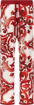 Dolce & Gabbana Multicolor Silk Casual Mens Pants